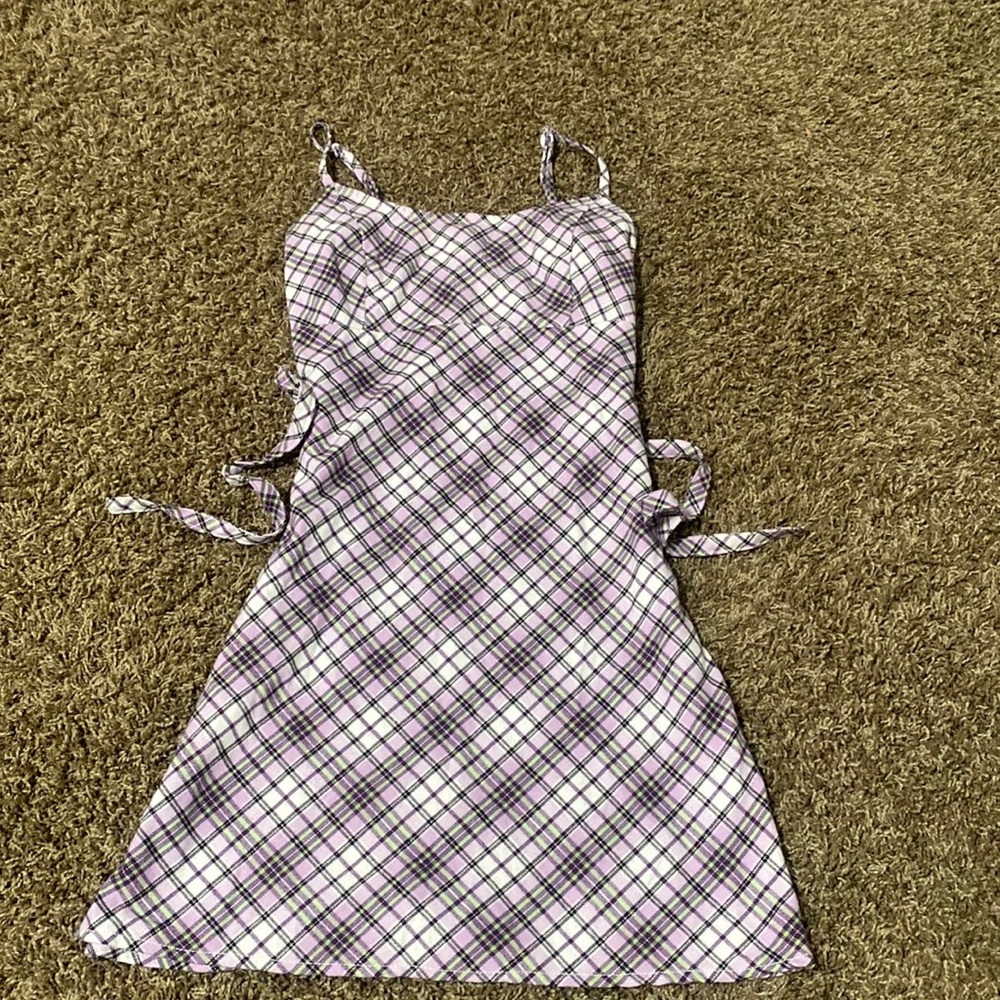 Brandy Melville y2k,coquette cute mini plaid dress💕💕💕🤭